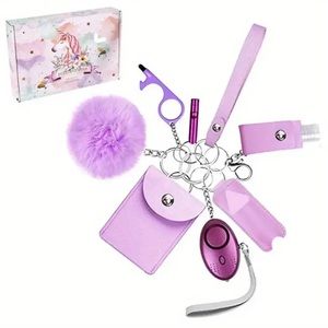 Self-Defense Keychain Set 9 Pieces Purple